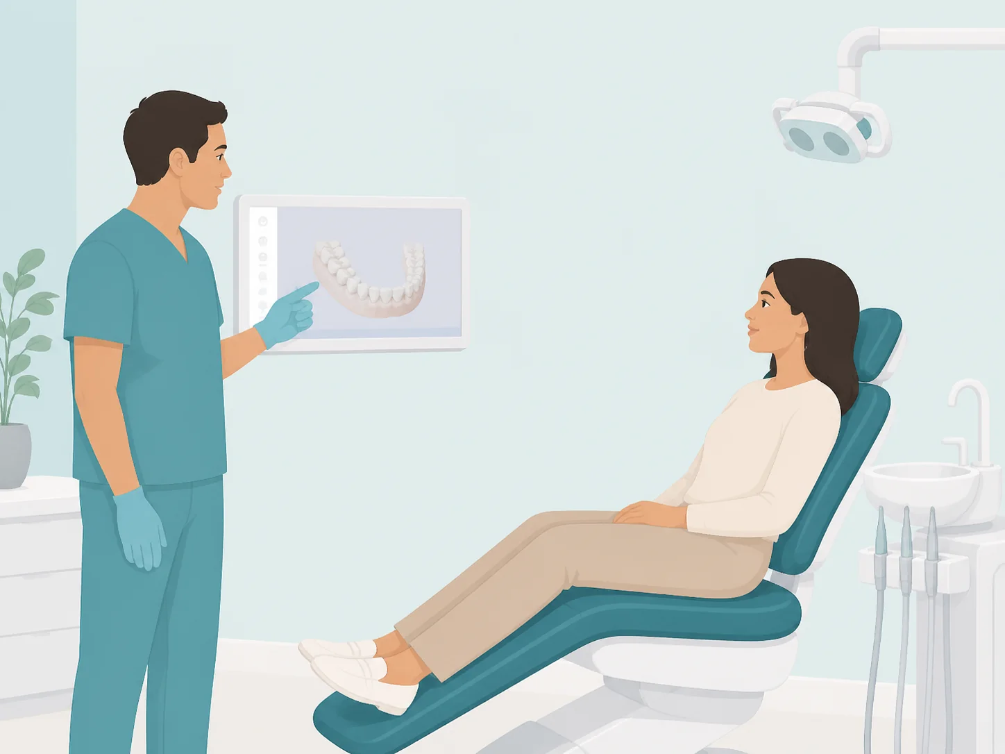 Illustration of a dentistry and orthodontics care setting